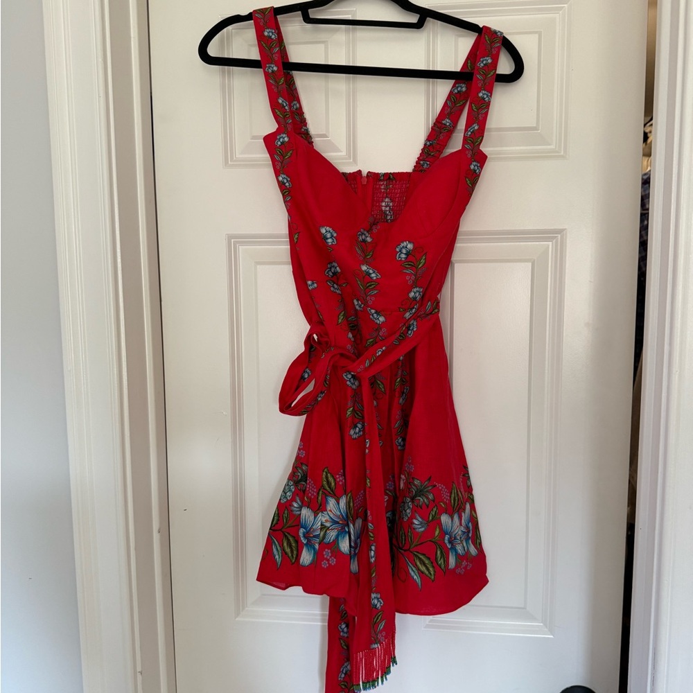 FARM Rio Red Floral Mini Dress